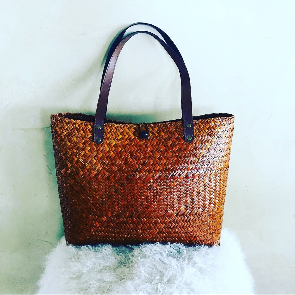 Woven Reed Bucket Boho Bag #vintage #boho